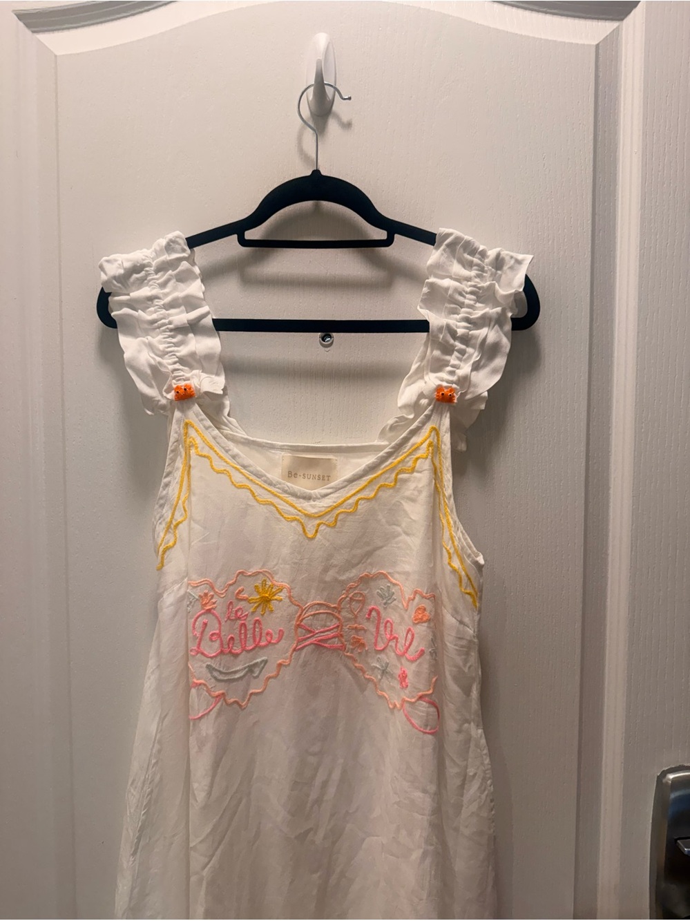 Be Sunset Sumerlight Embroidered Slip DRESS - Maxi dress  in White Size S/M NWT - Picture 4 of 6